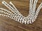 Two Tone Diamond Cut White Enamel on Brass Cable Chain (4') (C902)